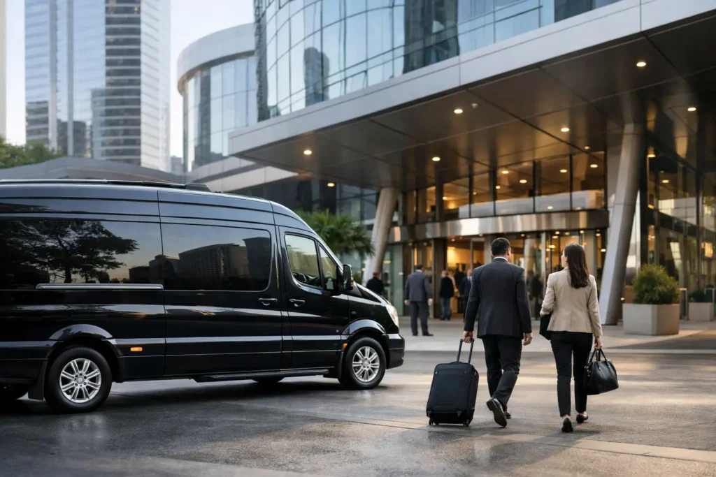 Shuttle executivo de van para centros de convenções em São Paulo
